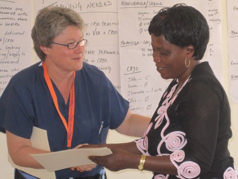 Bernadetta receiving her certificate from master trainer Dr. Cheryl Gibson Bernadetta receiving her certificate from master trainer Dr. Cheryl Gibson